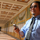 Nakagawa recording sound as part of a show currently up at the Getty Villa, “myth Not Myth”